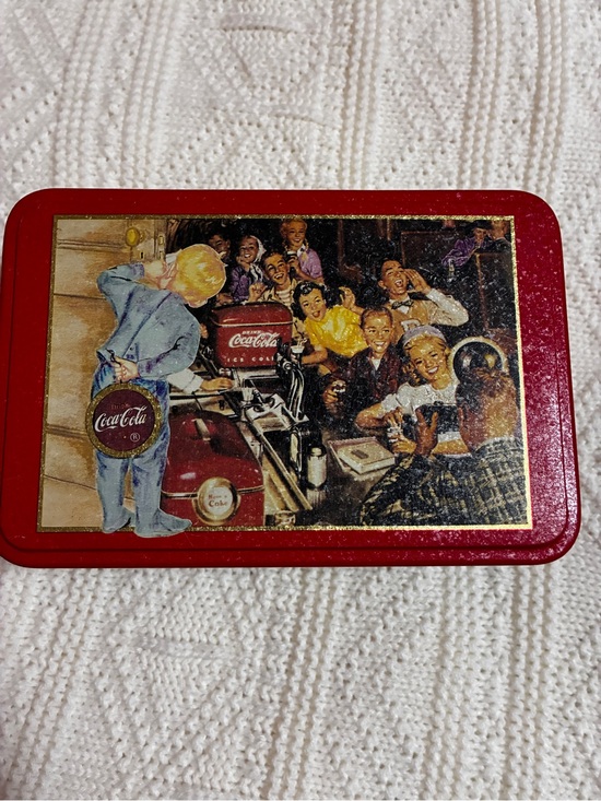 Coca Cola Other - Coca Cola Red Metal Keepsake Box with Retro Diner Illustration